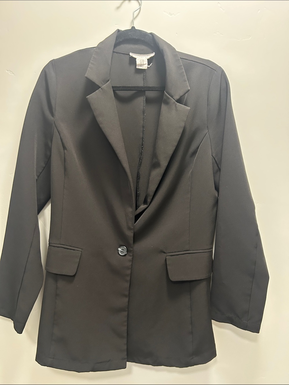 Women's Black Single-Button Tailored Blazer